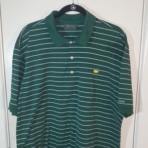 Masters Collection Men's Green Striped Shirt, Size XL, 60's Two-Ply Mercerized
